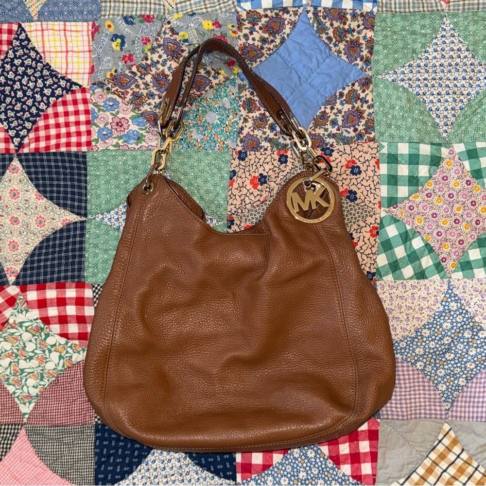 Michael Kors Tan Leather Fulton Hobo Bag - Picture 3 of 16